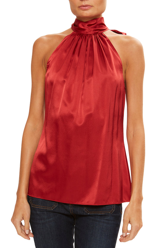 Lori High Neck Tank Top Ruby - Ramy Brook