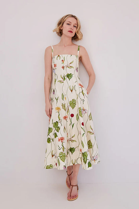 Gimlet Dress Flora Trail Ivory - Cara Cara