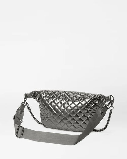 Crosby Crossbody Sling Bag Pewter Metallic - MZ Wallace