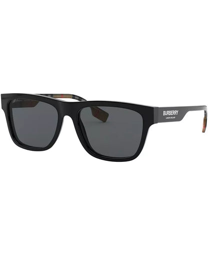 Polarized Rectangular Sunglasses Black - Burberry