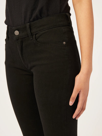 Mara Straight Mid Rise Instasculpt Ankle Jeans Black Peached Raw - DL1961