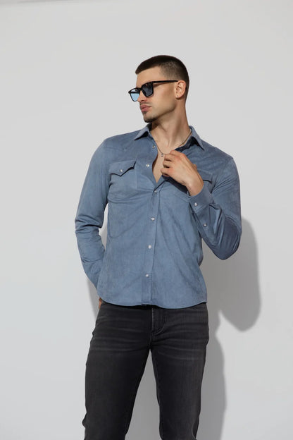 Eastwood Butter Suede Steel Blue - Monfrere