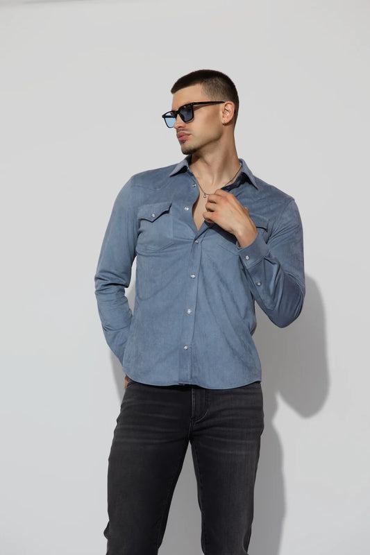 Eastwood Butter Suede Steel Blue - Monfrere