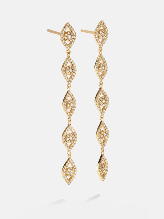 18K Gold Evil Eye Drop Earrings - BaubleBar