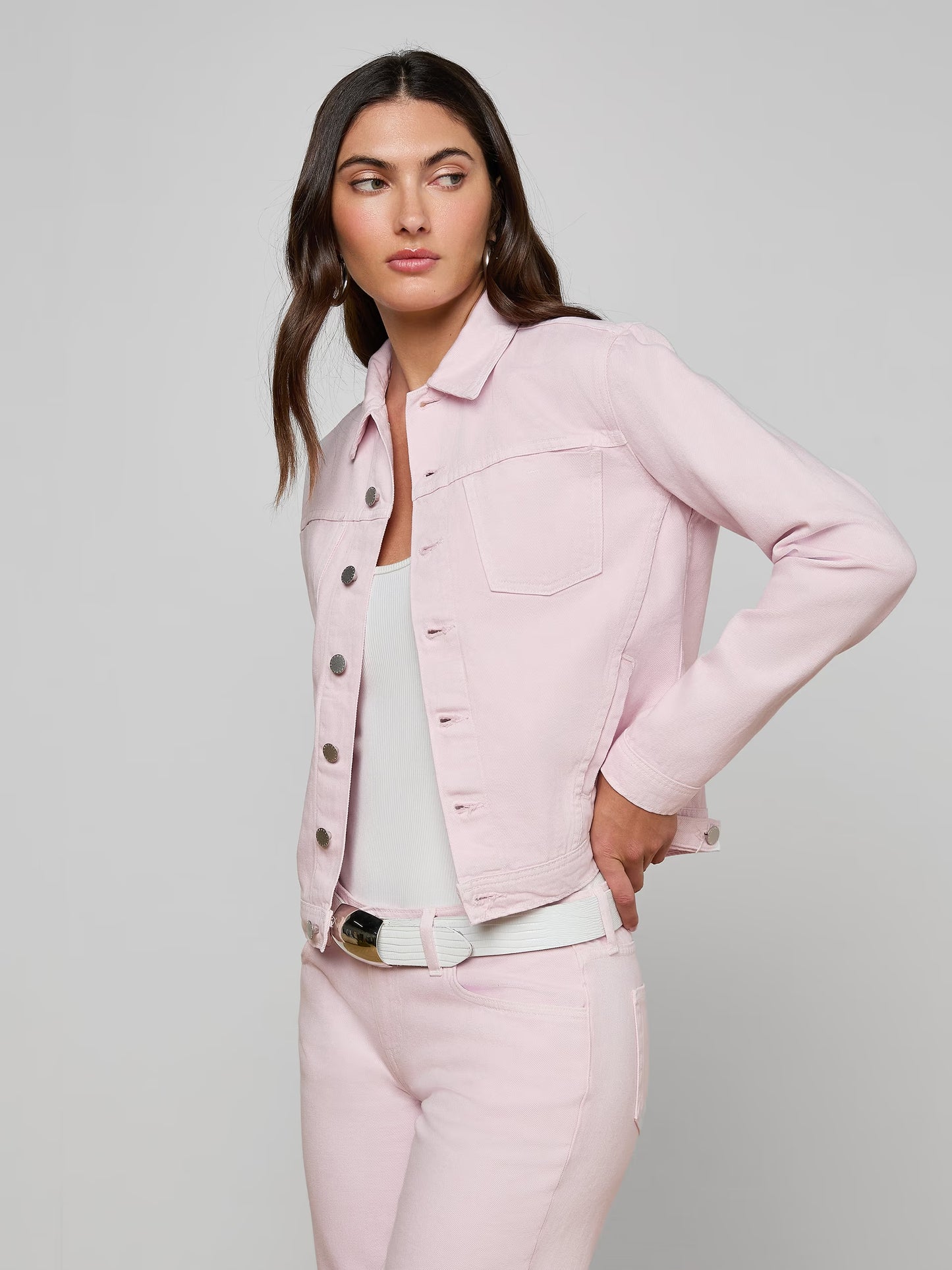 Celine Jean Jacket Icy Lilac - L'AGENCE