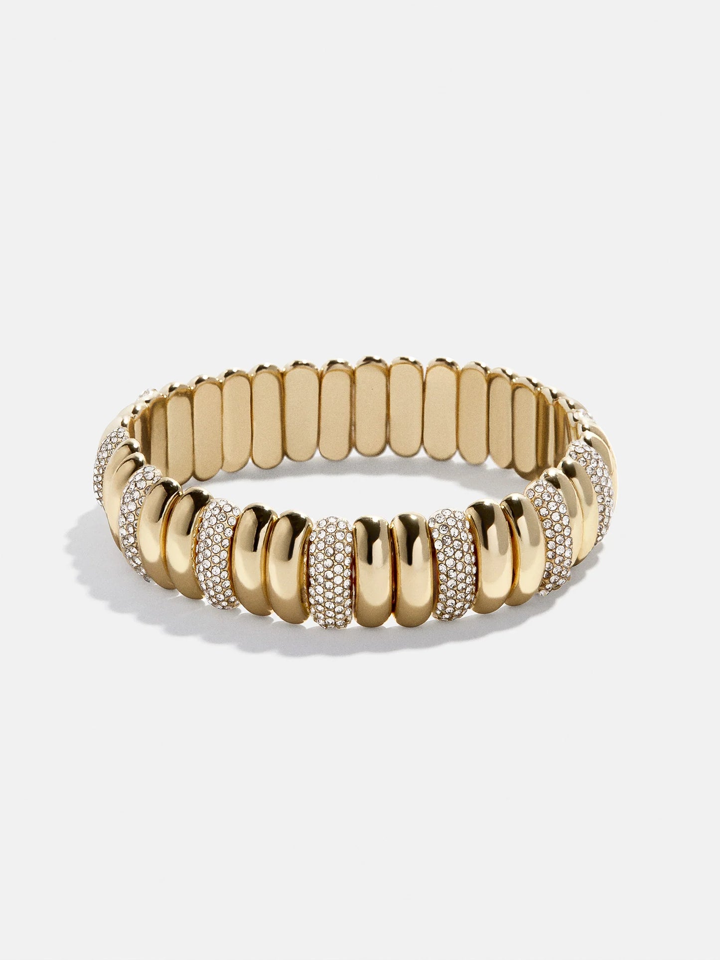 Keira Ribbed Bracelet Gold/Pavé - BaubleBar