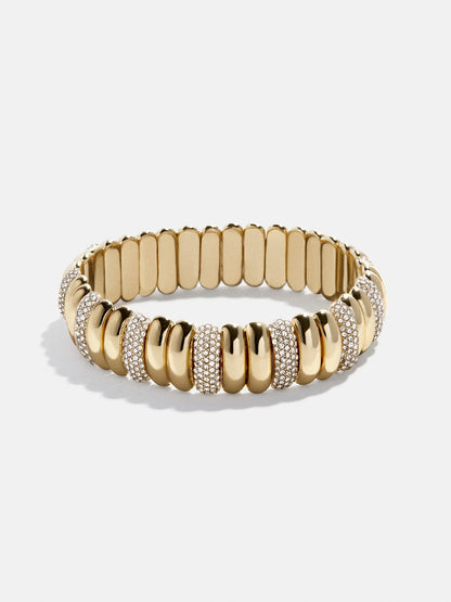 Keira Ribbed Bracelet Gold/Pavé - BaubleBar