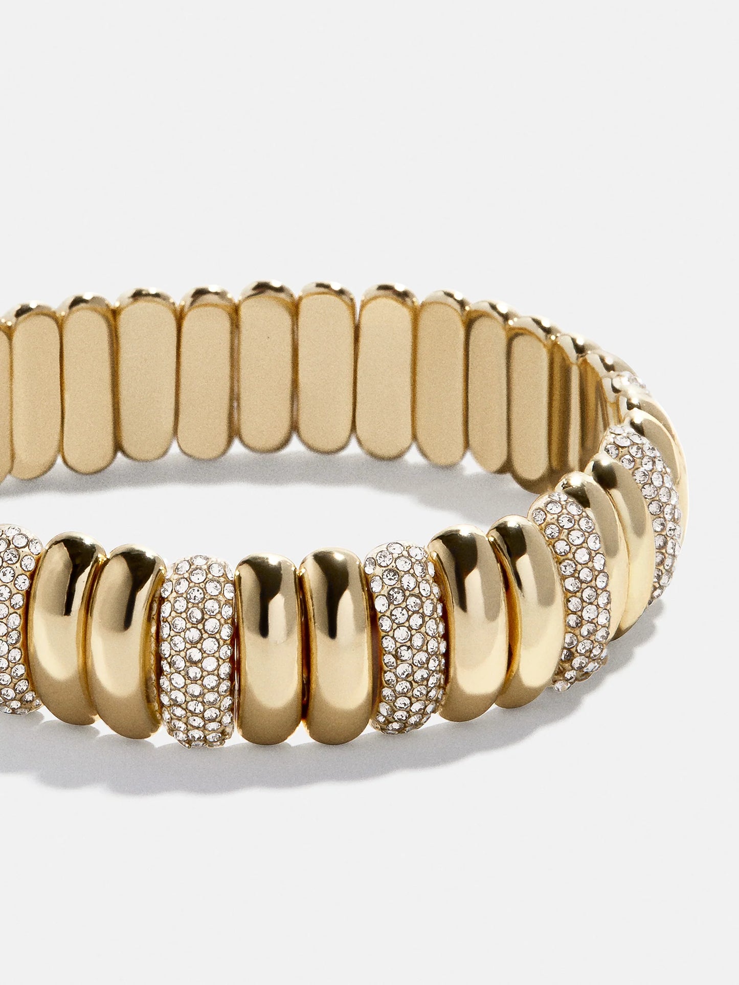 Keira Ribbed Bracelet Gold/Pavé - BaubleBar