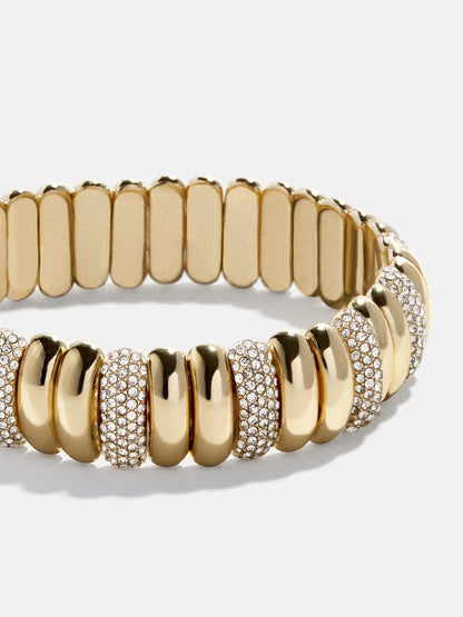 Keira Ribbed Bracelet Gold/Pavé - BaubleBar