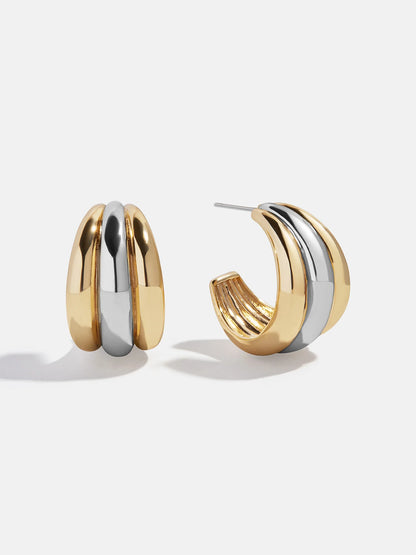 Gina Hoop Earrings Gold/Silver - BaubleBar