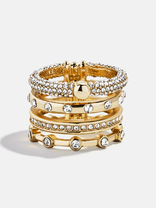 Rosaire Stacked Ring Gold/Pavé - BaubleBar