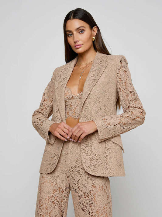 Chamberlain Lace Blazer Cappuccino - L'AGENCE