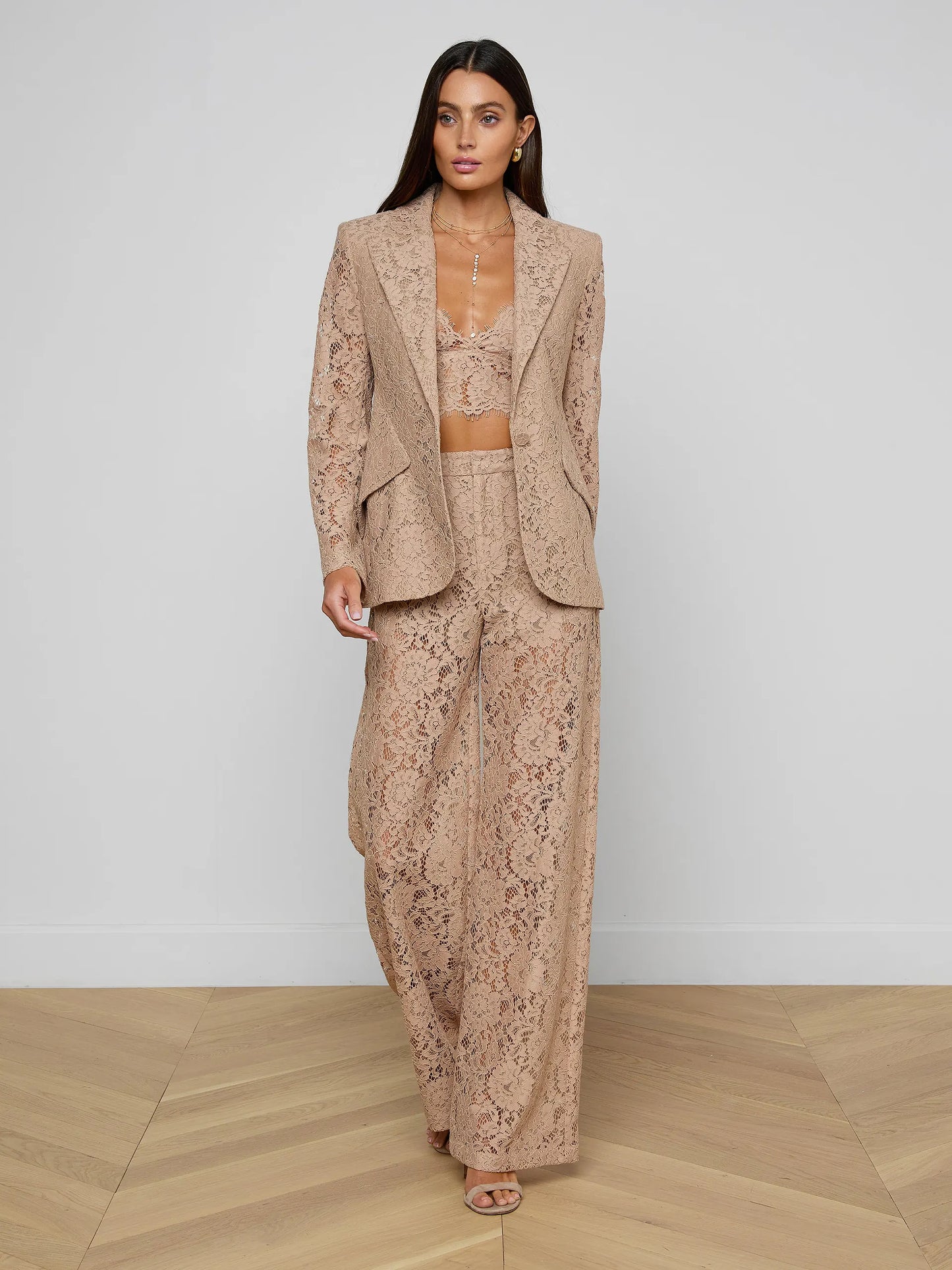 Chamberlain Lace Blazer Cappuccino - L'AGENCE