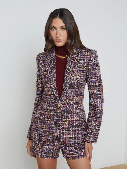 Chamberlain Tweed Blazer Purple Multi