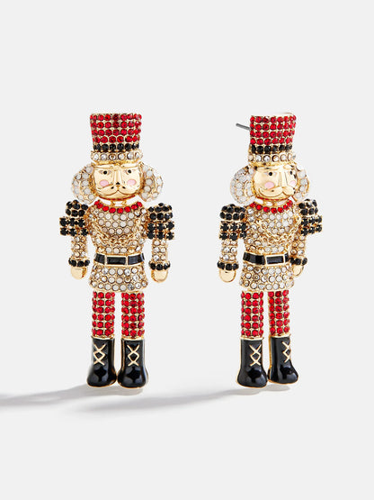 March Of The Bling Statement Earrings Red/Black - BaubleBar