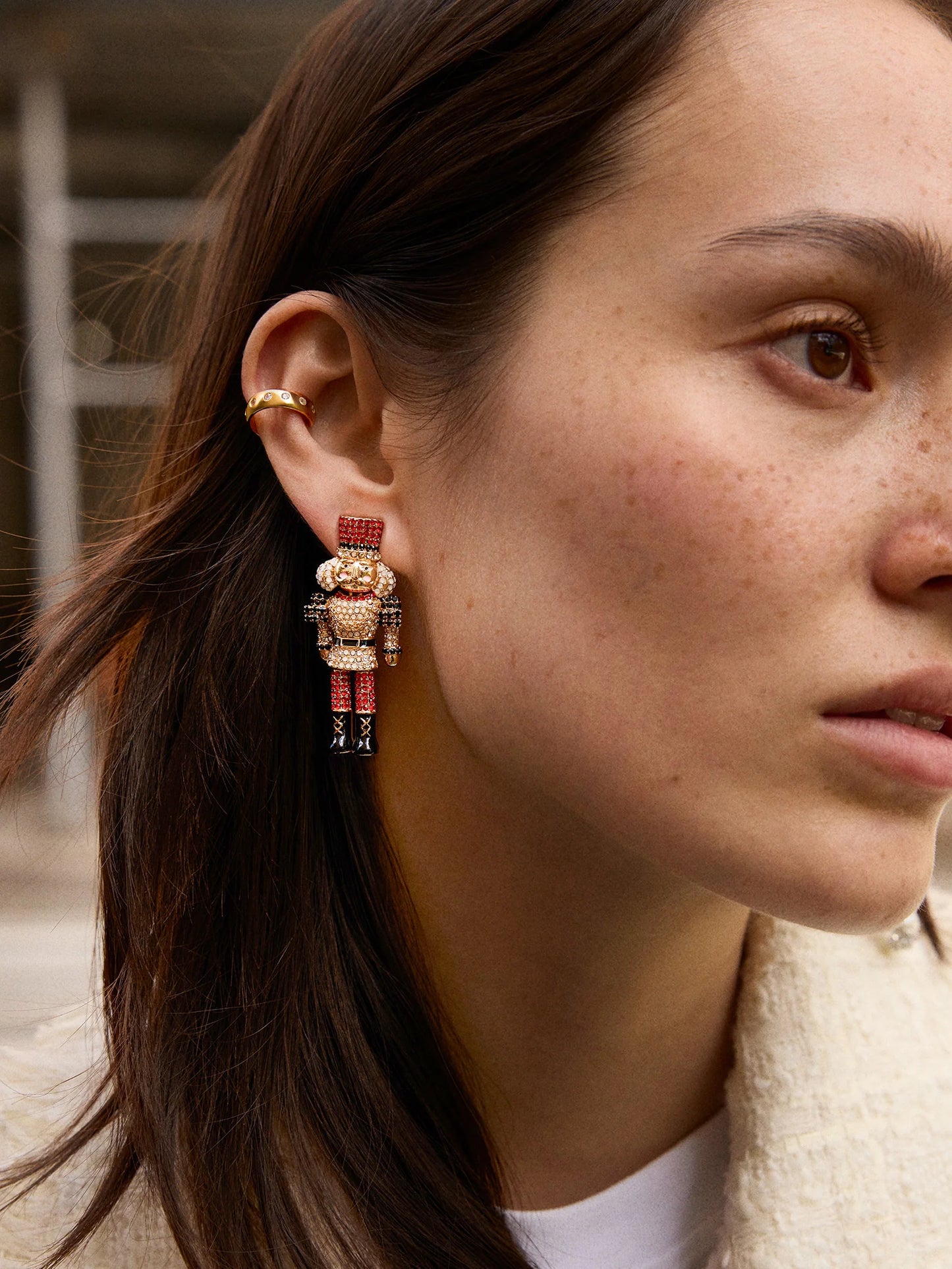 March Of The Bling Statement Earrings Red/Black - BaubleBar