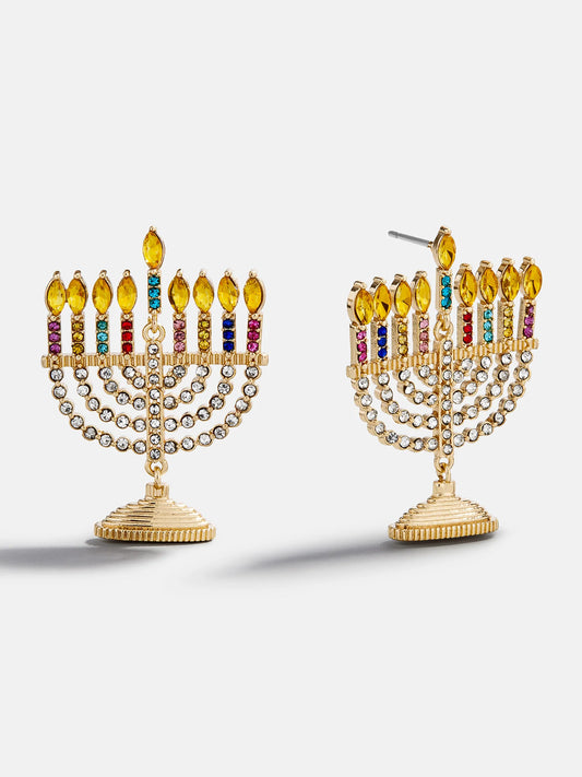 Glow Big Menorah Statement Earrings - BaubleBar