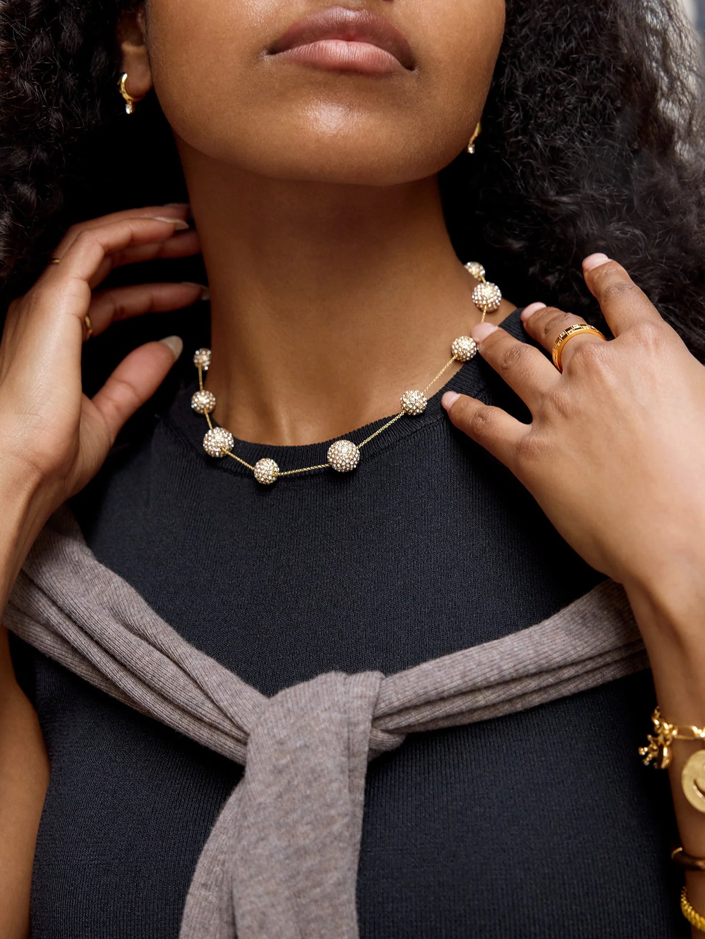 Blair Pearl Necklace Gold/Pavé - BaubleBar