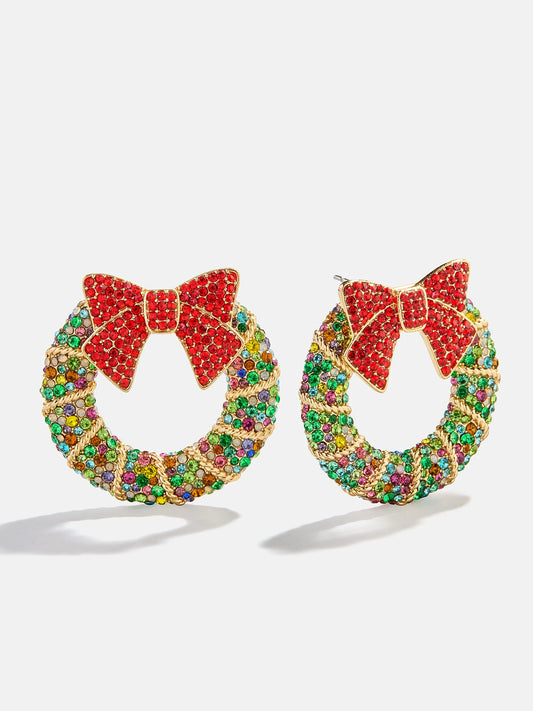 All Wreathed Up Holiday Earrings - BaubleBar