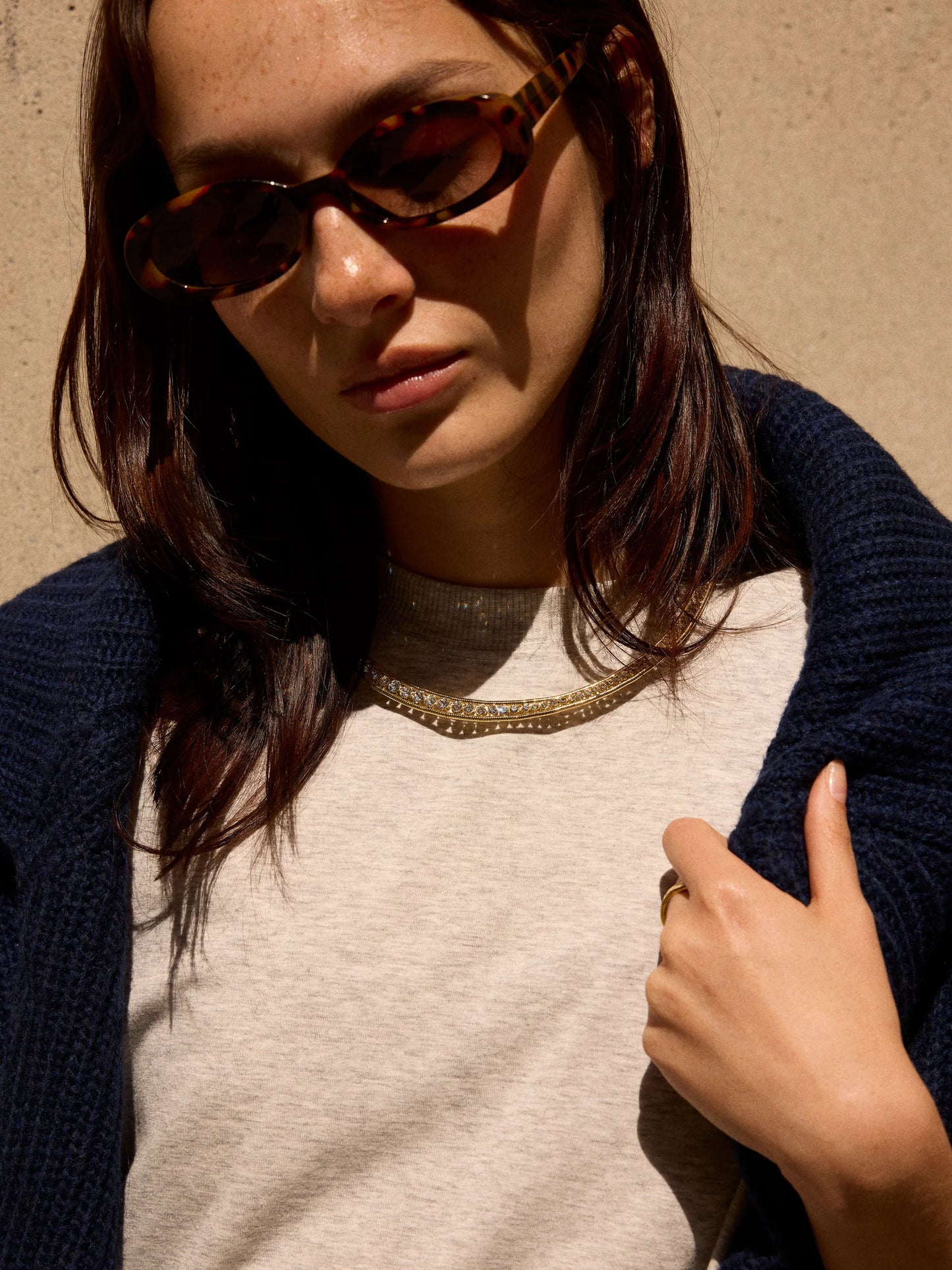 Olivia Collar Necklace Gold/Pavé - BaubleBar