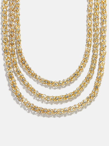 Crystal Layered Necklace Gold/Pavé - BaubleBar