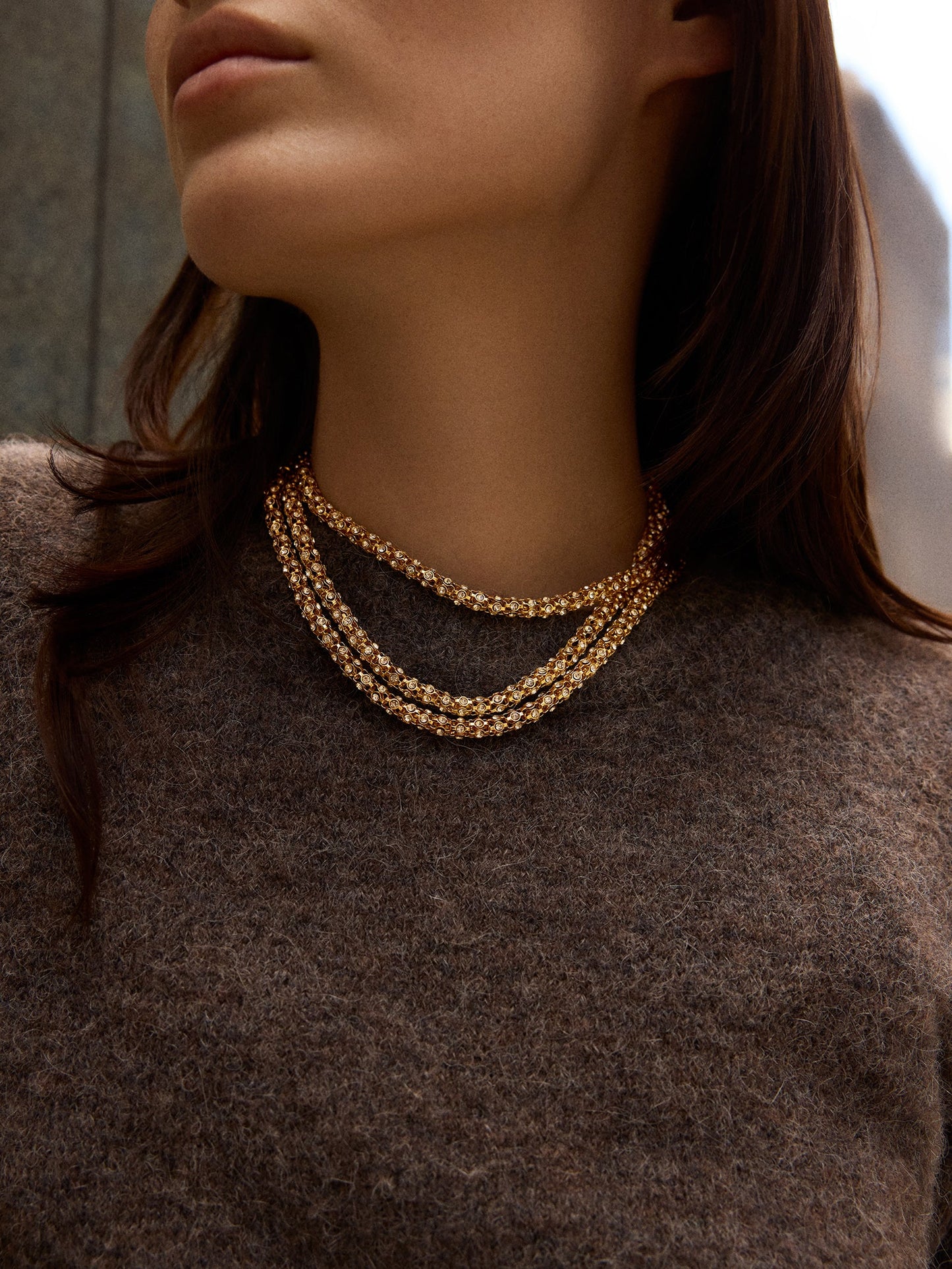 Crystal Layered Necklace Gold/Pavé - BaubleBar