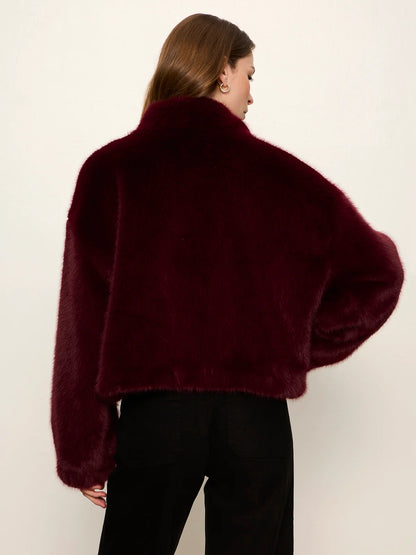 Everest Fur Bomber Bordeaux - Sanctuary