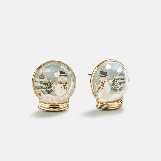 Let It Snow Globe Earrings Gold - BaubleBar