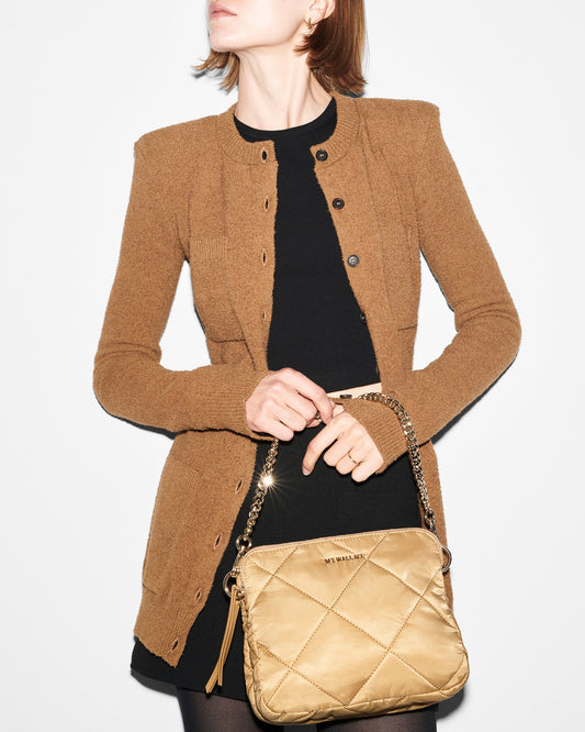 Quilted Madison Crossbody Camel - MZ Wallace