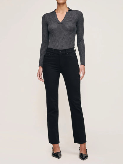 Mara Straight Mid Rise Instasculpt Ankle Jeans Black - DL1961