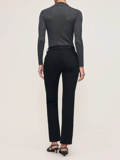 Mara Straight Mid Rise Instasculpt Ankle Jeans Black - DL1961