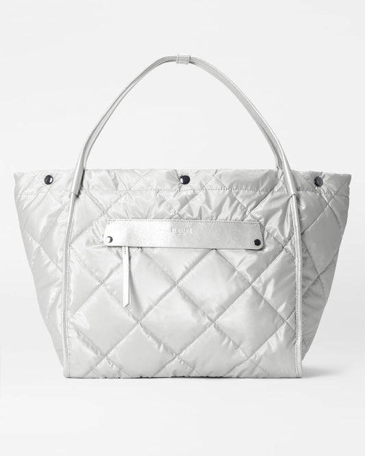 Quilted Large Madison Shopper Oyster Metallic - MZ Wallace
