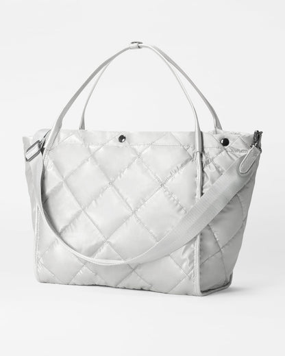 Quilted Large Madison Shopper Oyster Metallic - MZ Wallace
