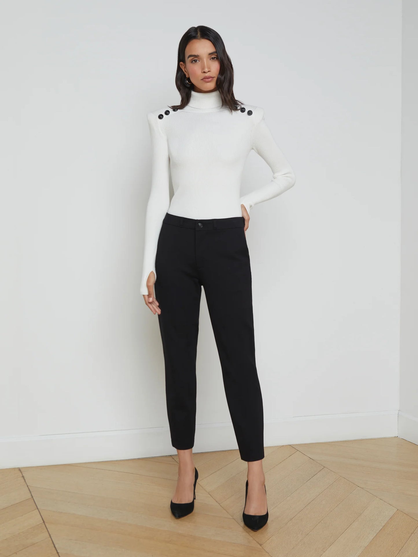 Harlow Cropped Trouser Black - L'AGENCE