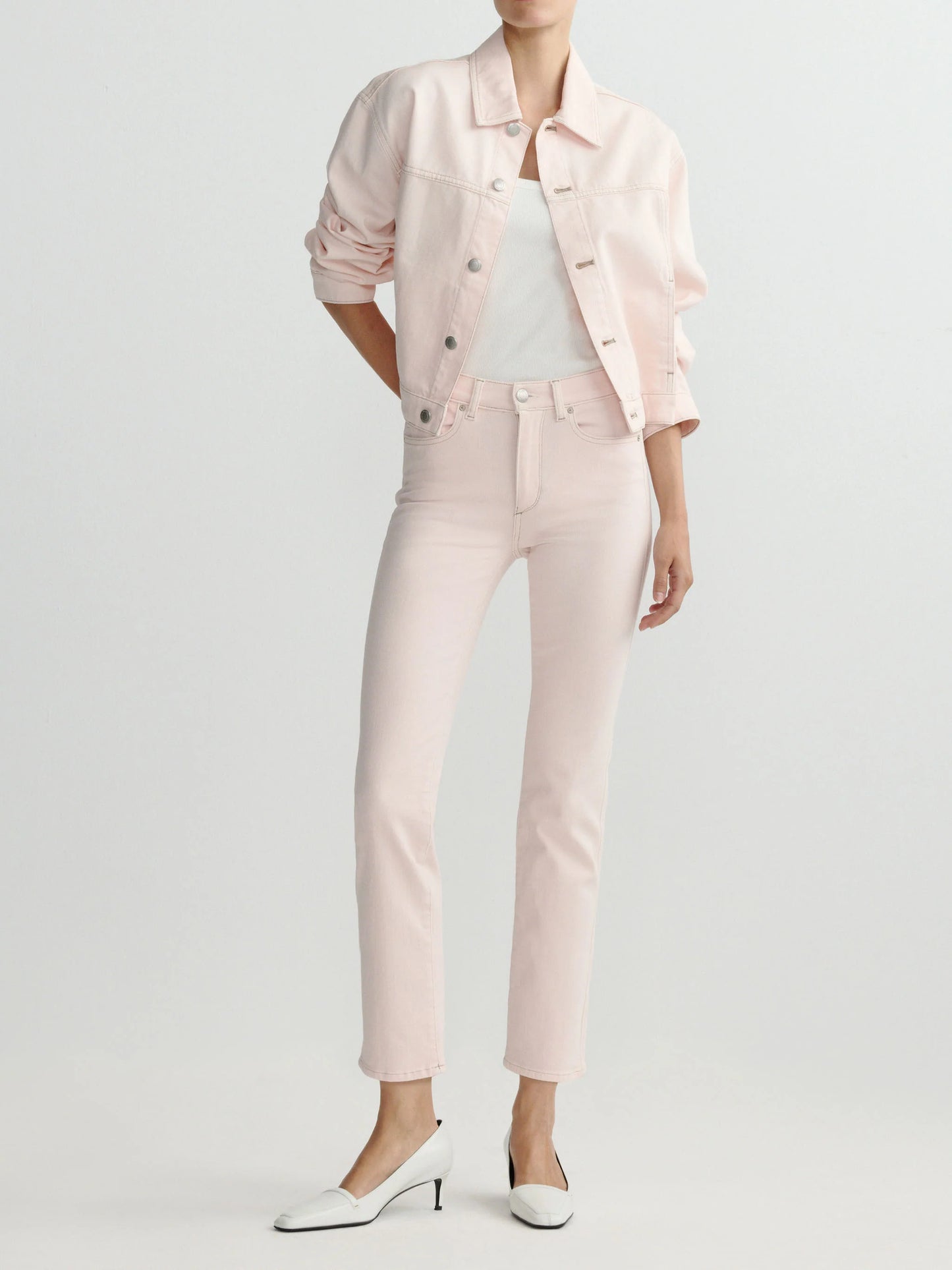 Mara Straight Mid Rise Instasculpt Ankle Jeans Ballet - DL1961