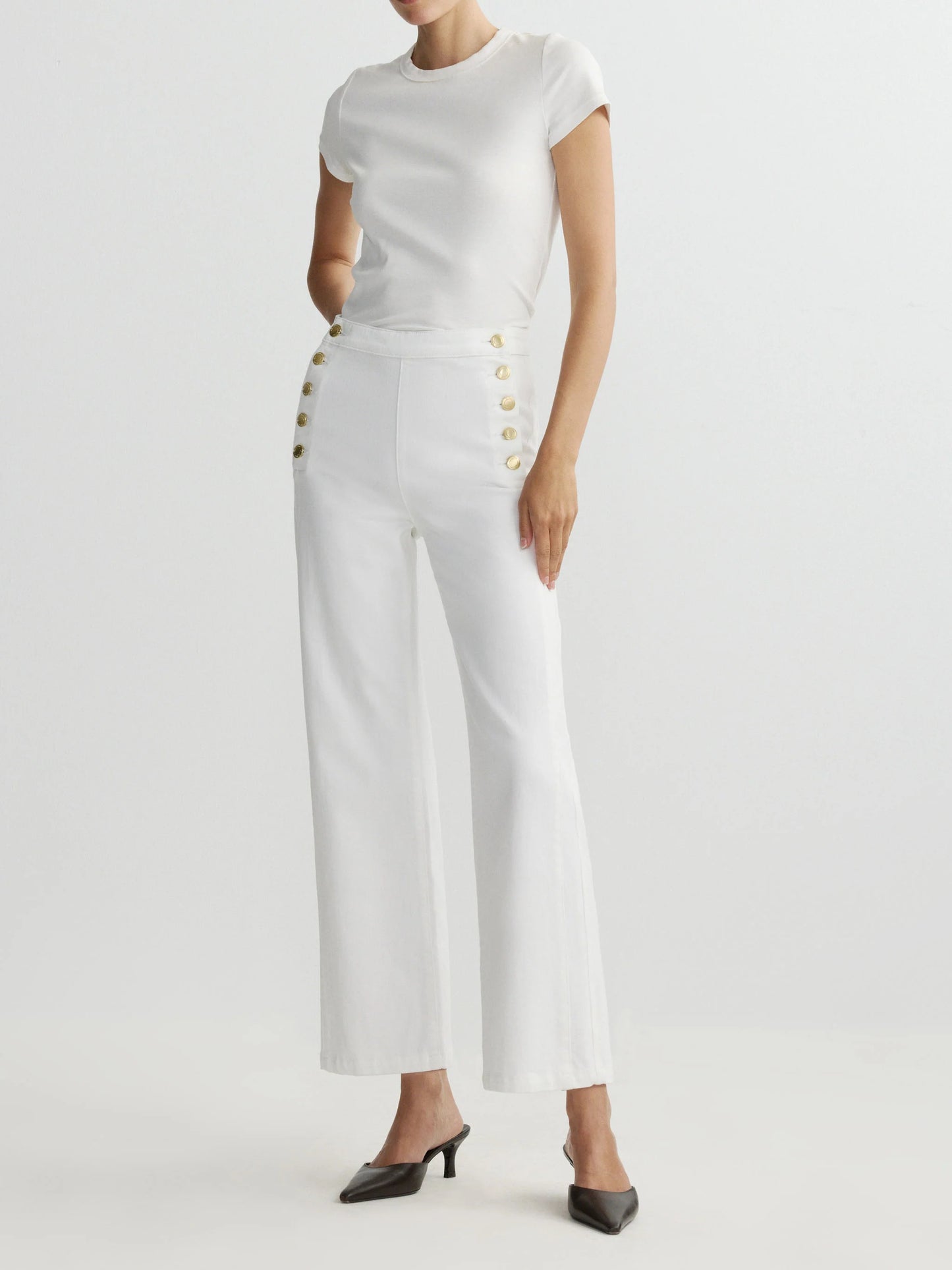 Karmine Refined Wide Leg High Rise 28 Jeans White Sailor - DL1961