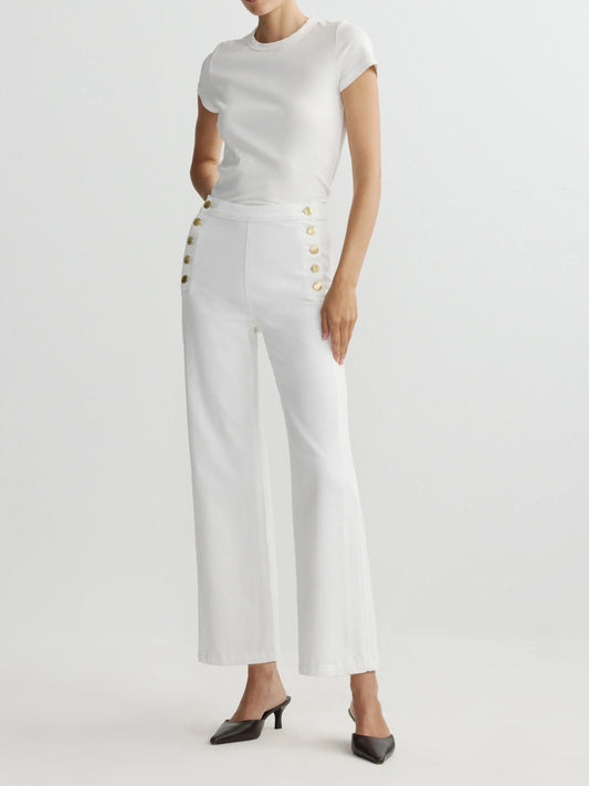 Karmine Refined Wide Leg High Rise 28 Jeans White Sailor - DL1961