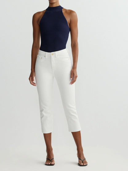 Mock Neck Top Instasculpt Rib Bright Navy - DL1961