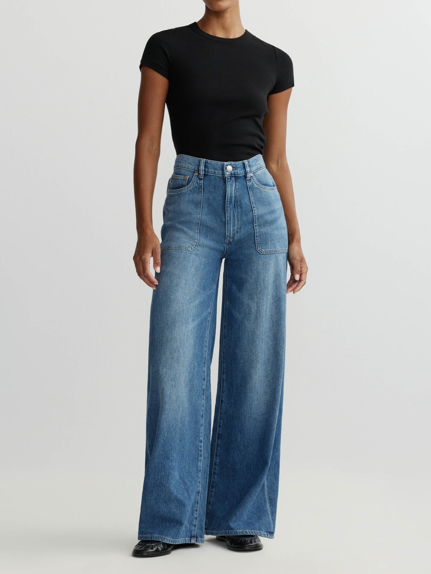 Hepburn Wide Leg High Rise 32 Jeans Meadow Lake - DL1961