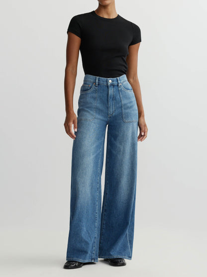 Hepburn Wide Leg High Rise 32 Jeans Meadow Lake - DL1961