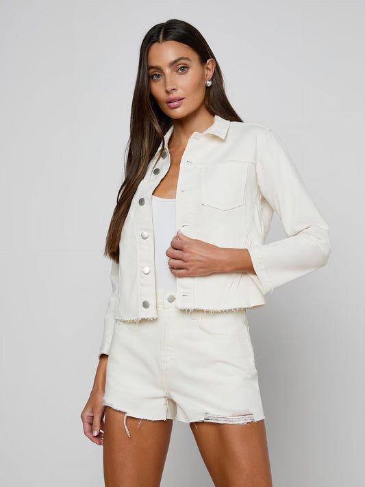 Janelle Jean Jacket Light Ecru - L'AGENCE