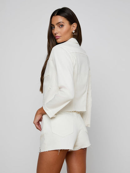 Janelle Jean Jacket Light Ecru - L'AGENCE