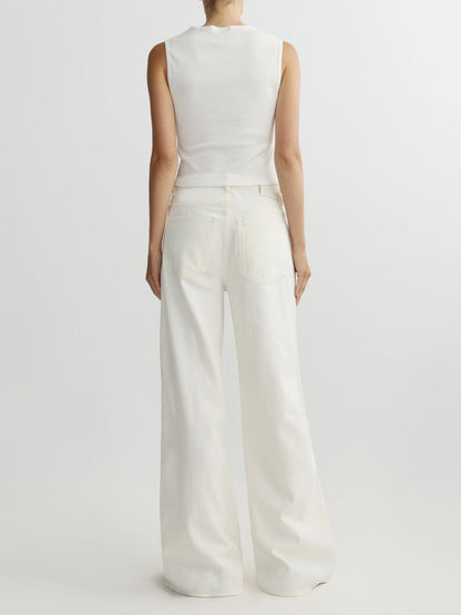 Alex Baggy Wide Leg Low Rise 32 Jeans Eggshell Aura - DL1961