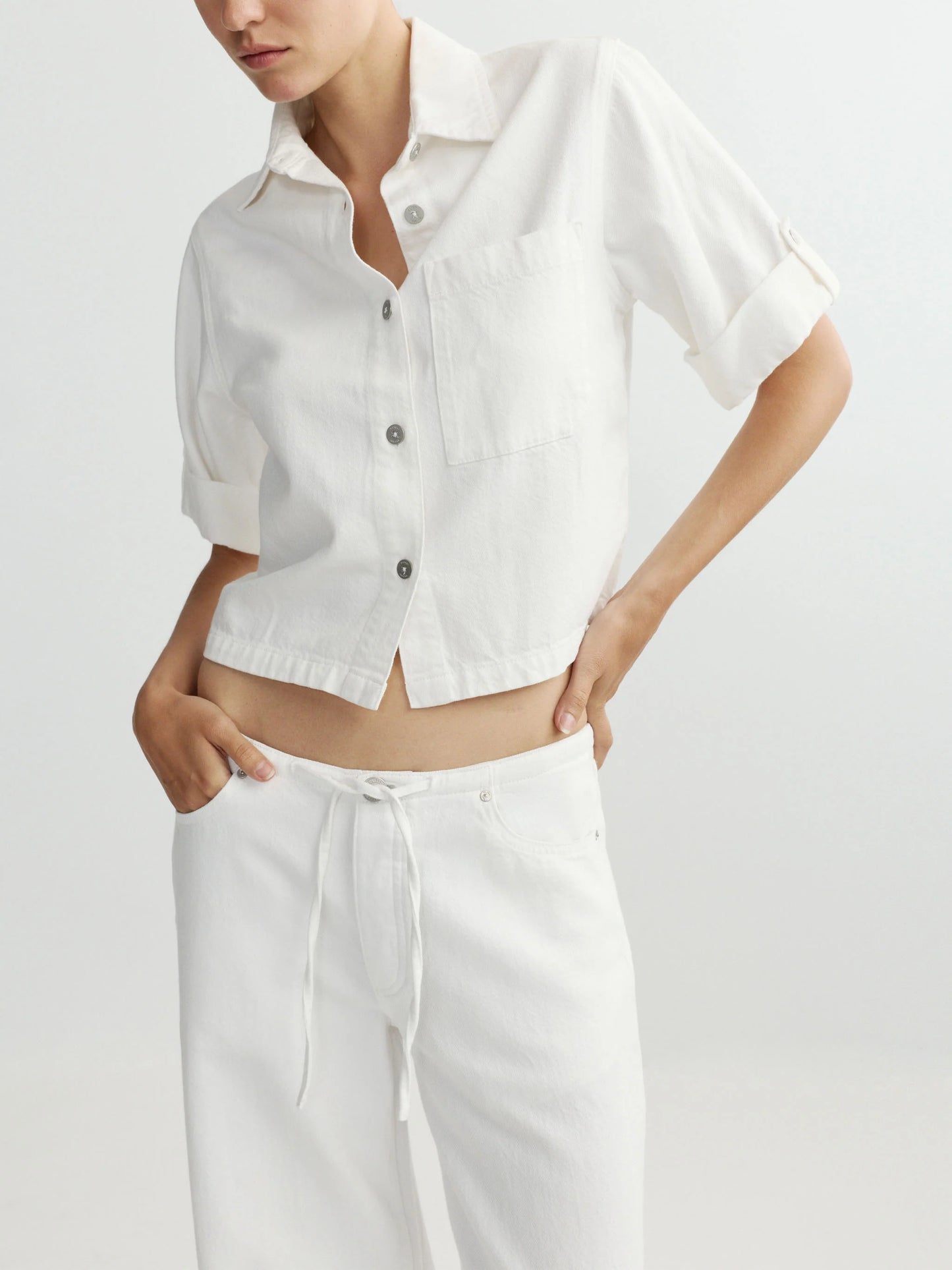 Montauk Shirt Cuffed Sleeve White Aura - DL1961