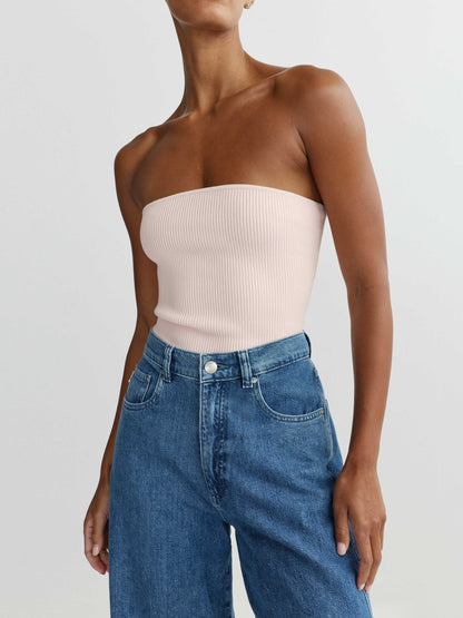 Tube Top Instasculpt Rib Pale Pink - DL1961