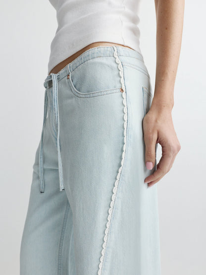 Sienna Low-Slung Wide Leg Relaxed 31 Jeans Saltstone Lace - DL1961
