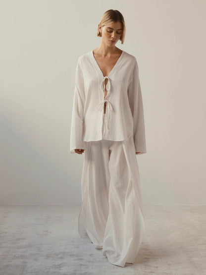 Palazzo Pant White Gauze - DL1961