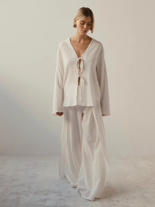 Palazzo Pant White Gauze - DL1961