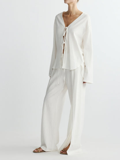 Palazzo Pant White Gauze - DL1961