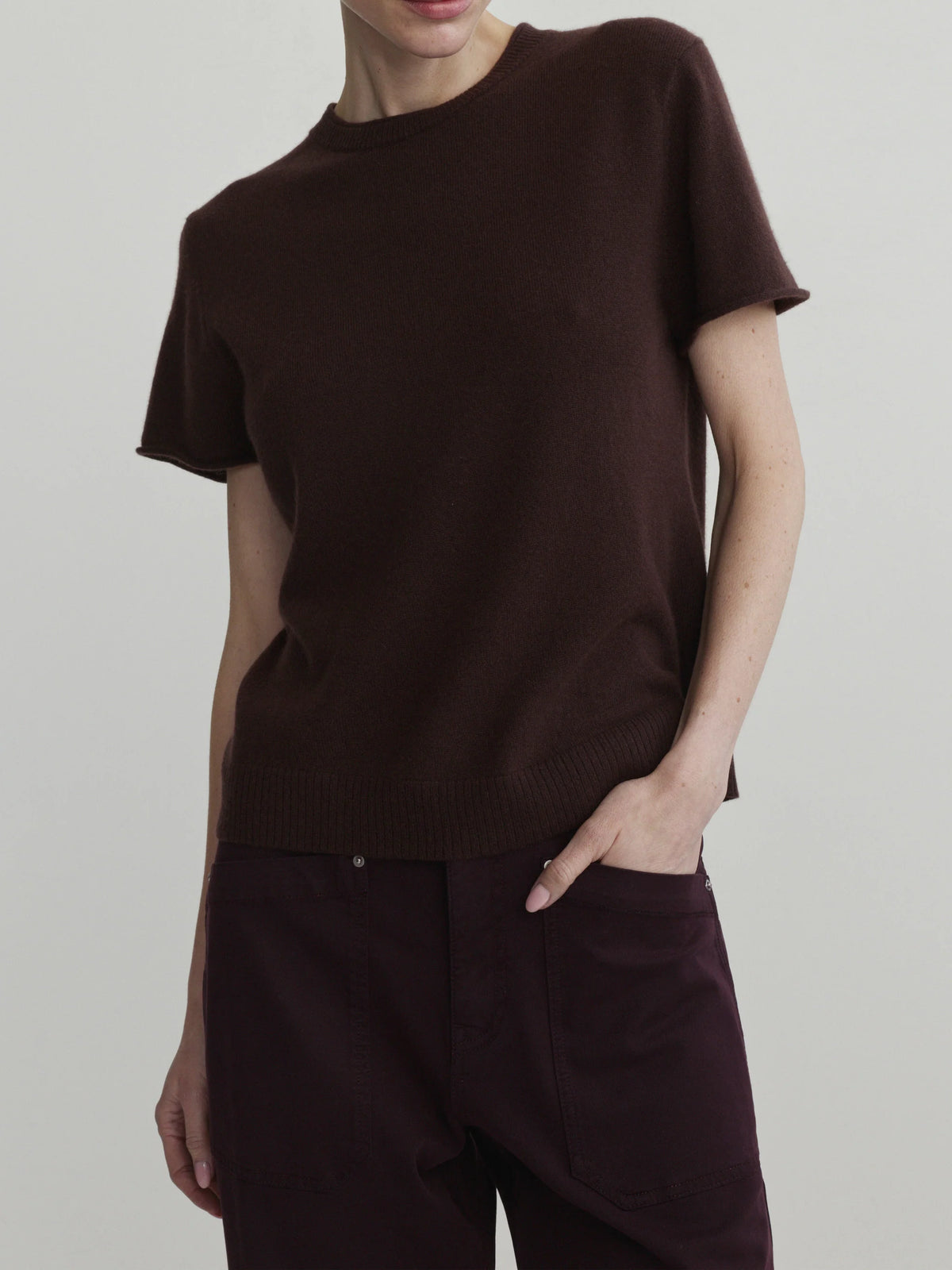 Cashmere Knit Tee Brown - DL1961